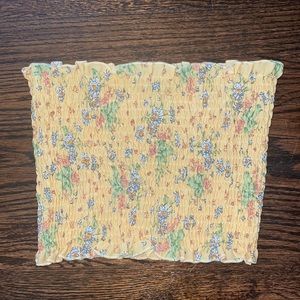 SHEIN yellow floral stretchy tube top